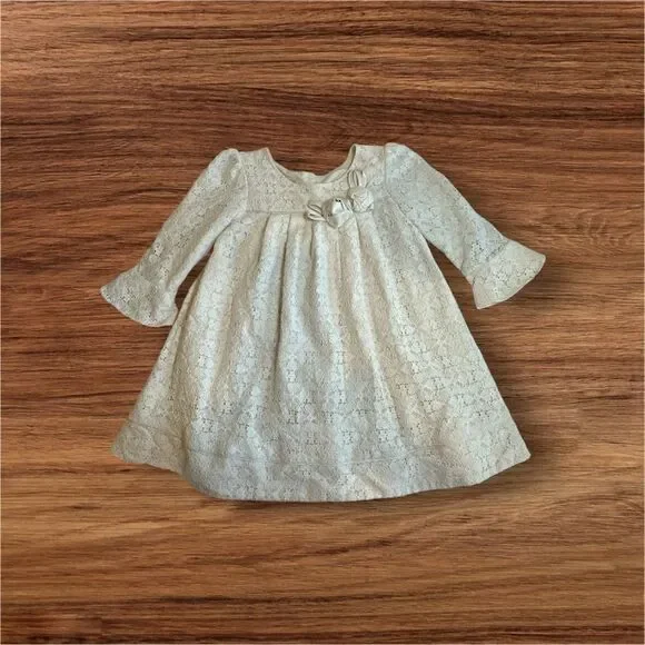 Vintage Laura Ashley London Girl’s 6X Dress Lace Overlay Flower Girl Ivory - Picture 1 of 11